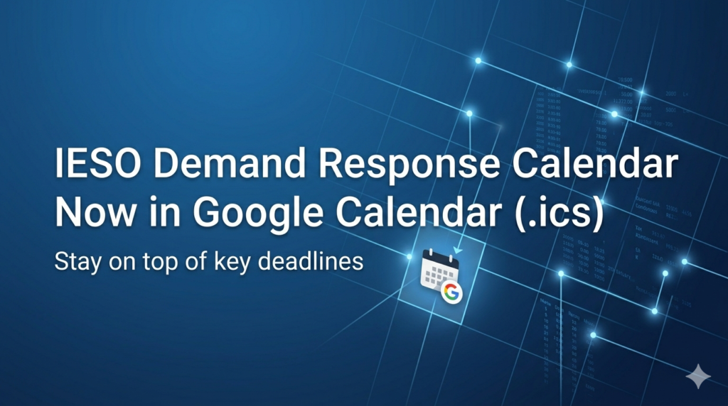 2026 IESO Demand Response Calendar